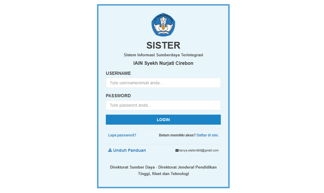 Pendaftaran Akun SISTER Kemdikbud Bagi Dosen