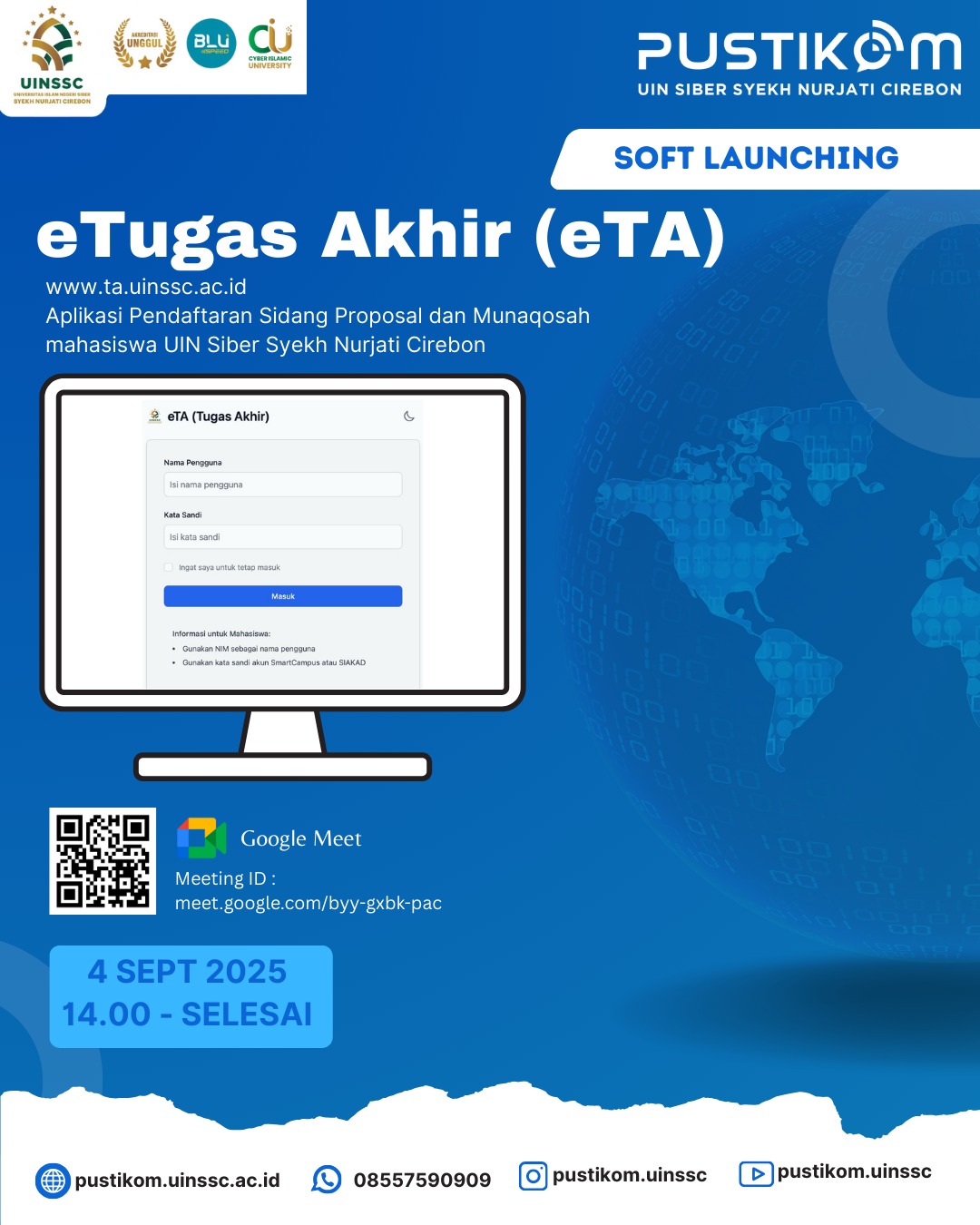 PUSTIKOM Luncurkan Aplikasi eTA, Solusi Digital Tugas Akhir di UIN Siber Syekh Nurjati Cirebon