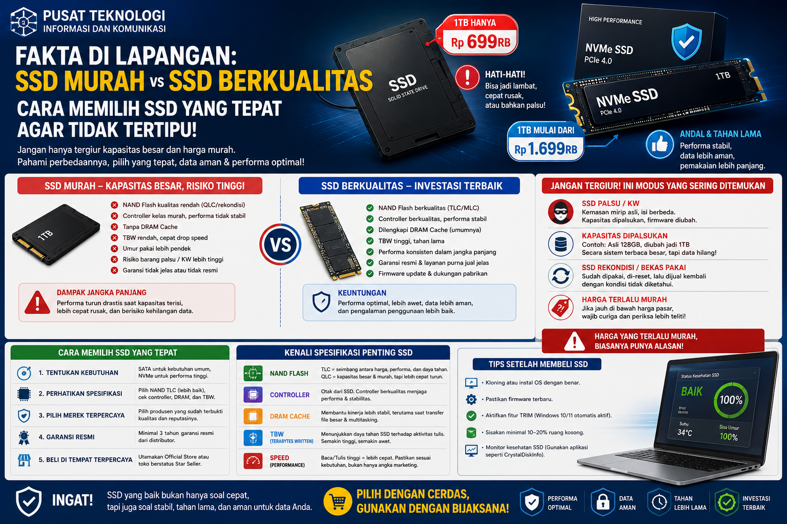 Jangan Tergiur SSD Murah! Panduan Memilih SSD Berkualitas agar Tidak Salah Beli.