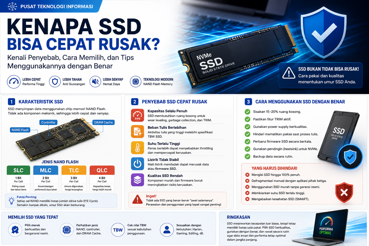 Kenapa SSD Bisa Cepat Rusak? Kenali Penyebab, Cara Memilih, dan Tips Menggunakannya dengan Benar.